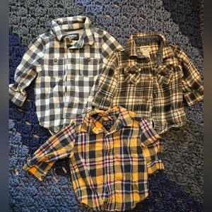 Plaid Flannel Kids Shirt Set 6m